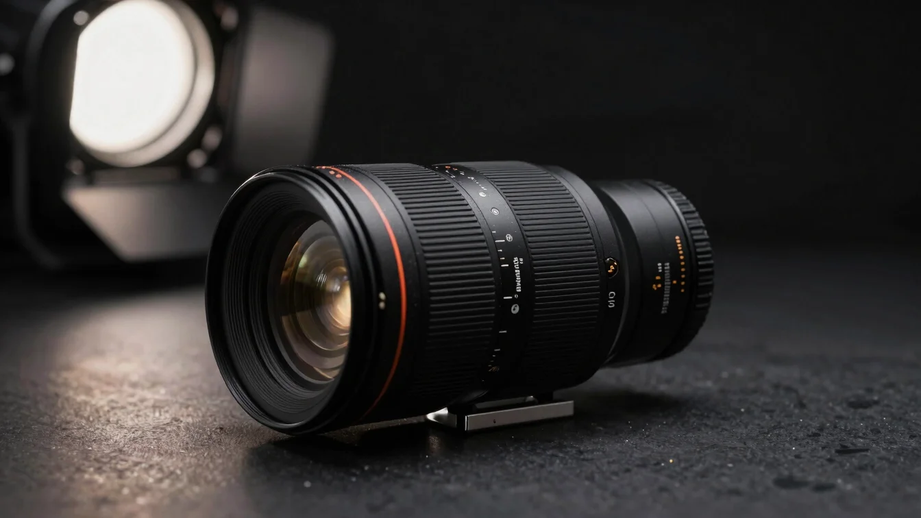 Commercial product photography setup, dramatic directional strobe