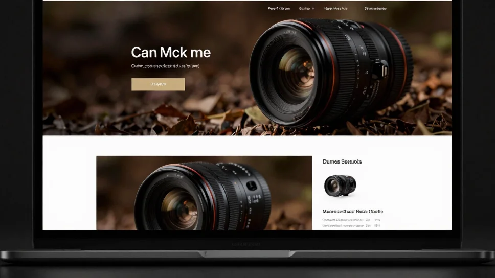 Clean modern website layout on a screen, subtle digital interface